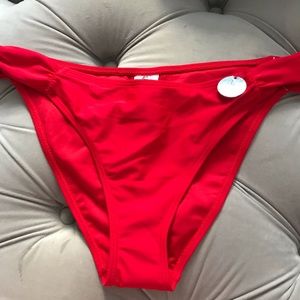 Forever 21 Red Cheeky Side-Knotted Bikini Bottom